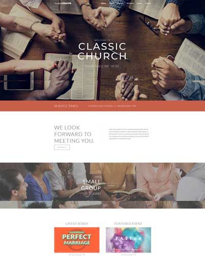 website hompage showing people holding hands for Classic Church